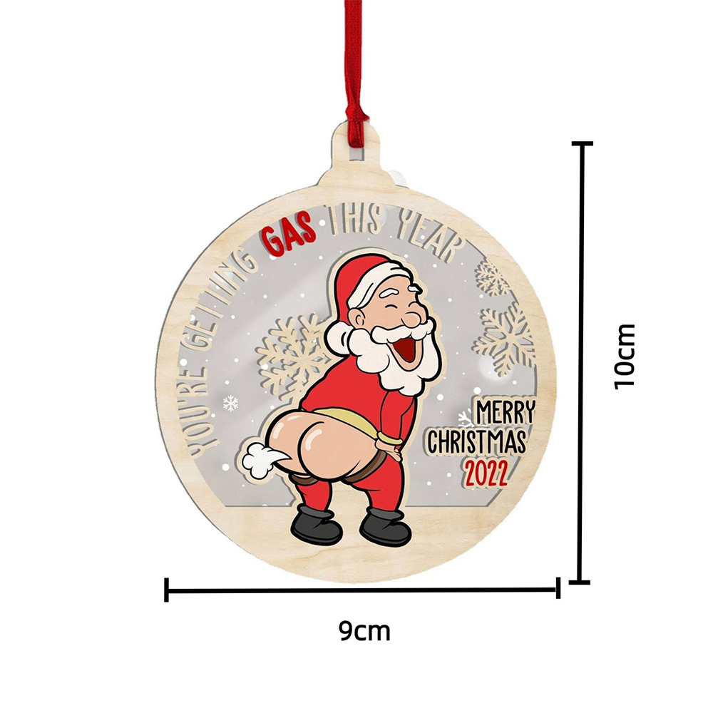Christmas Wooden Ornament Hanging Acrylic Funny Xmas Keepsake with Hanging  Rope for Party Holiday Home Santa Claus 